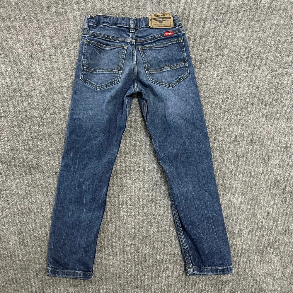 Wrangler Jeans Boys Size 7 Regular Blue Slim Fit Adjustable Waist Denim 5TELWDN